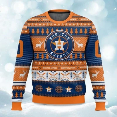 2025 Christmas Astros Baseball Personalized Ugly Sweater - Christmas Gift - Image 1 of 4