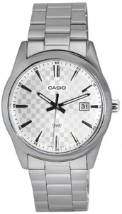 Casio Analog Edelstahl Silber Zifferblatt Analog Quarz MTP-VD03D-7A WR Herrenuhr - Picture 1 of 1