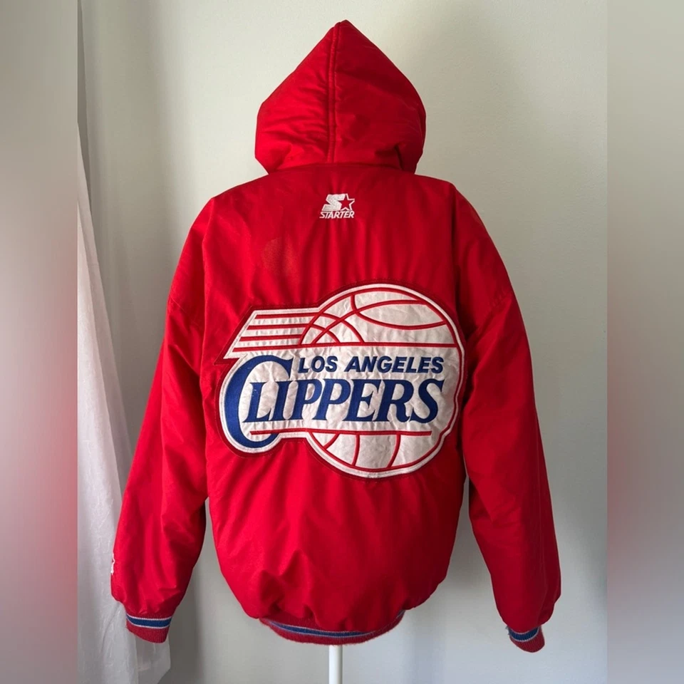 Vintage ‘90s Starter Los Angeles Clippers Red & Blue Full Zip Hooded Jacket - Image 1 of 4