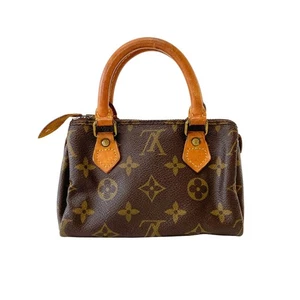LOUIS VUITTON Mini Speedy Brown Monogram Leather Bag - Picture 1 of 19