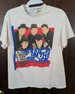 VTG New Kids on the Block  Hangin Tough Tour Concert T-shirt White Hanes 1989 - Image 1 of 4