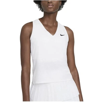 Camiseta sin mangas Nike Dri-FIT transpirable Victory para mujer tenis, blanca, ¡NUEVA CON ETIQUETAS! Talla XS Foto 1 de 3