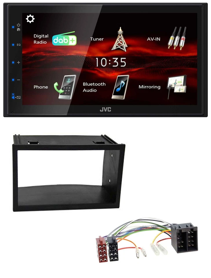 JVC USB Bluetooth MP3 DAB 2DIN Autoradio für VW Golf 4 Polo T4 Fox Passat ISO - Bild 1 von 4
