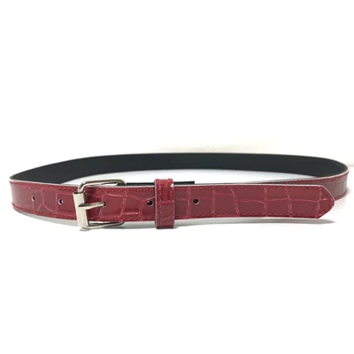 Mujer Cinturón Rojo XS Estampado de Cocodrilo Pantalón Pantalones Vestido Fino Plateado Hebilla Damas Foto 1 de 4