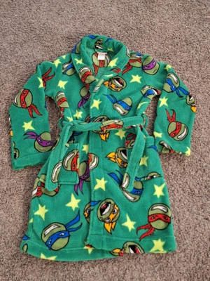 Boys Nickelodeon Teenage Mutant Ninja Turtles Fleece Bathrobe Size 10 Green - Image 1 of 4