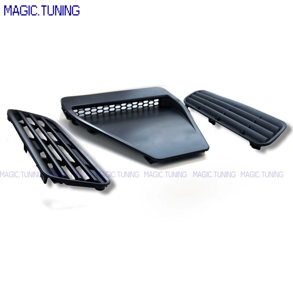 3X Matte Black Fit 08+ Lancer EVO X/GTS Hood Scoop Bonnet Vents Ducts Radiator - Image 1 of 1