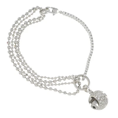 GUCCI 18ct White Gold 1.5ct Diamond Semi Tennis Bracelet Icon Boule Interlocking - Image 1 of 4