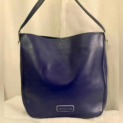 Marc by Marc Jacobs 100% Leather LG Hobo Shoulder & Crossbody Bag – Navy Blue - Image 1 of 4