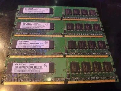 Elpida 1GB DDR2-800 Computer RAM Memory Lot EBE10UE8ACWA-8G-E PC2-6400U-666  - Image 1 of 4