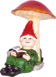Solar Garden Ornament - Lady Gnome | Red Hat, classic outdoor , St Helens-GH1301 - Picture 1 of 4