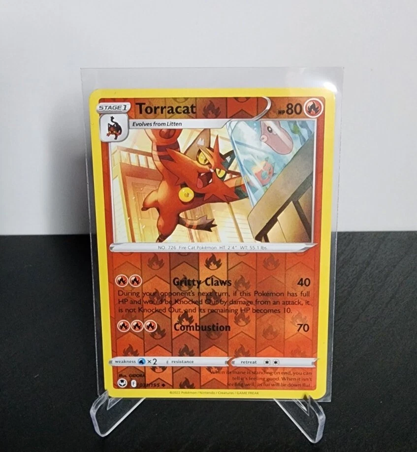 Pokemon TCG Torracat Silver Tempest 031/195 Reverse Holo Uncommon - Image 1 of 1
