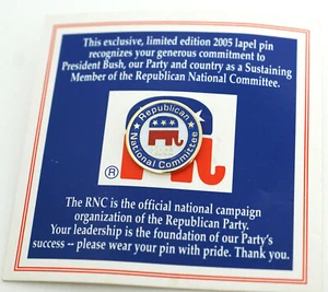 Pin de solapa del Comité Nacional Republicano 2005 1/2" - Imagen 1 de 2