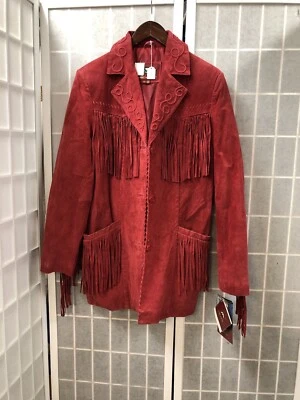 Marc Mattis, унисекс, куртка, красный, натуральной кожи, бахрома, новый с ярлыками, SizeM.: - Изображение 1 из 4