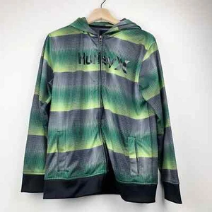 HURLEY Boys Zip Up Hoodie Logo Green Size Large Kids Jacket - Picture 1 of 10