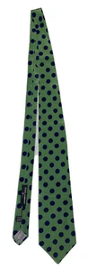 Dolce Gabbana Basic Herrenkrawatte grün mit blauen Punkten - Bild 1 von 4
