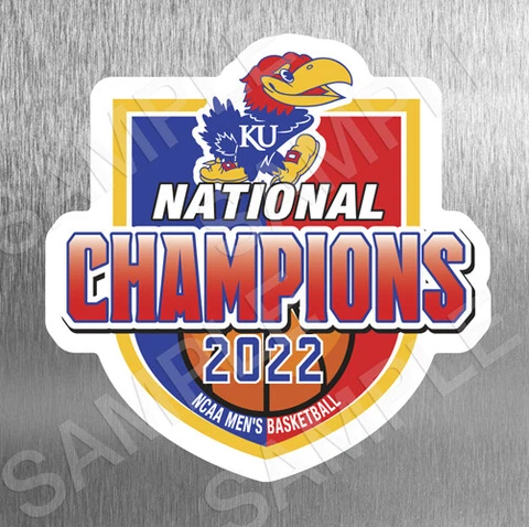 Magnet Die Cut Kansas Jayhawks 2022 Champions Basketball Refrigerator Big Jay Cover