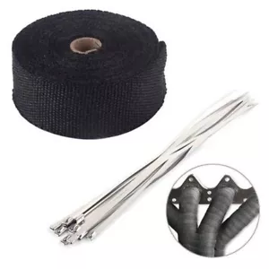 10M Bande Thermique Isolante largeur 5cm +10 Collier Tube Collecteur Echappement - Imagen 1 de 5