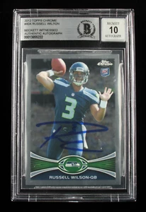 Russell Wilson Signed 2012 Topps Chrome #40A - Autograph Graded Beckett (BGS) 10 - Picture 1 of 2