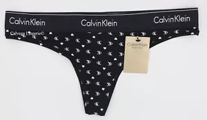 Perizoma Calvin Klein QF8259 "Icon" cotone/modal logo nuovo con etichette, stampa bianco/nero - Foto 1 di 5