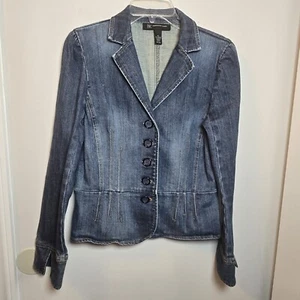I.N.C. Chaqueta vaquera International Concepts vintage talla M ajustada elástica - Imagen 1 de 9