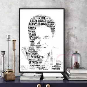 Donny Osmond Tribute Songs Word Art Portrait Memorabilia/Collectable/Gift - Bild 1 von 6