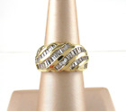 Yellow Gold over .925 Sterling Silver Baguette CZ Band Ring Channel Set 6.75