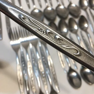 Spring Bouqet Stainless Flatware Silverware Set Korea 36 Pcs - Picture 1 of 11