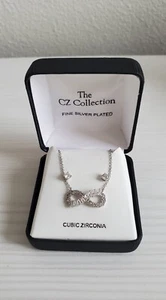 The CZ Collection Halskette und Ohrstecker fein versilbert Infinity Zirkonia - Bild 1 von 6