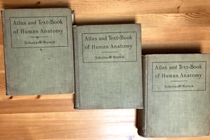 ALTAS and TEXTBOOK of HUMAN ANATOMY-SOBOTTA & Mc MURRICH-3 VOLUMES-1909-RARE - Picture 1 of 20