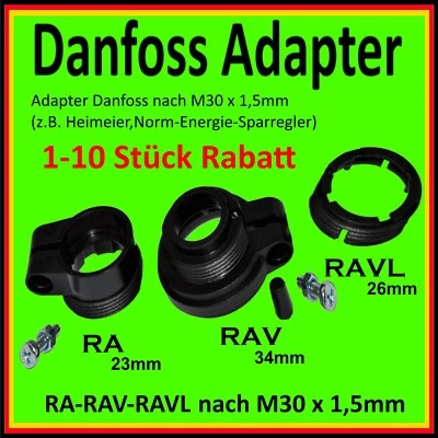 ⭐️ 💯 ab 1€ ADAPTER DANFOSS für Heizungsventilantrieb RAVL-26mm RAV-34mm RA-23mm - Bild 1 von 4