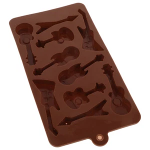10-hohlraum Gummi Süßigkeiten Gitarre Fondant Cookie Ice Cube Tray - Bild 1 von 12