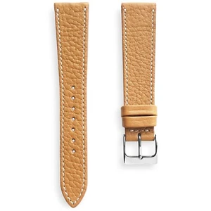Reloj de cuero texturizado español marrón claro de 18 mm marrón claro con correa de correa de reloj de cuero para ternera - Imagen 1 de 4