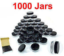( 1000 Pieces) Beauticom 10G/10ML High Quality Round Clear Jars with Black Lids for Cosmetics Medication Lab and Field Research Samples Beauty and Health Aids - BPA