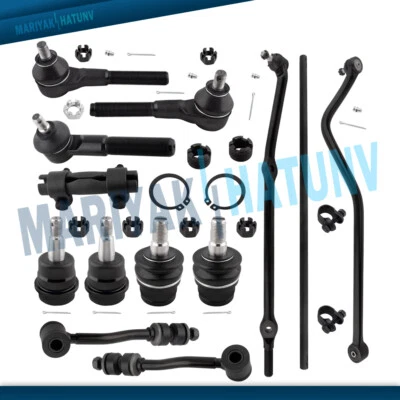 13PCS Drag Links Tie Rods Ball Joints Sway Bar End Center Kit For Jeep Cherokee - Image 1 of 4