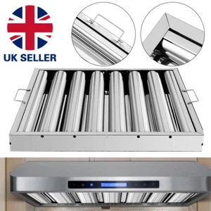 Stainless Steel Canopy-Grease Baffle Filter Kitchen Extraction Hood 495x495mm - Picture 1 of 9