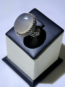 Handgefertigter Herrenring mit echtem Aqua Jemenit Achat - 925 Silber خاتم عقيق مائي - Bild 1 von 13