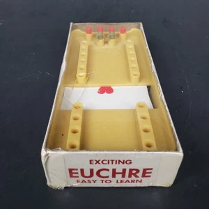 Vintage Broman Percepta komplettes Euchre Spiel Set mit Karten Anzeigetafel Anleitung - Bild 1 von 3