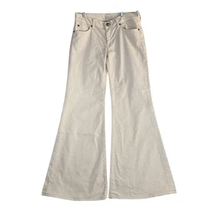 7 For All Mankind Super Schlagjeans Größe 29 x 31" Schrittlänge cremefarben neu ohne Etikett - Bild 1 von 12