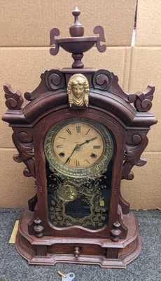 RARE VINTAGE ANSONIA MONARCH OAK MANTLE CLOCK Circa 1890 - Image 1 of 4