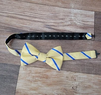 Pajarita ajustable a rayas amarillas mezcla seda Saddlebred excelente estado Foto 1 de 4