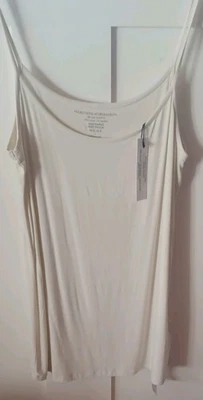 Camiseta sin mangas Majestic Filatures Paris Superlavada Suave al Tacto Blanco Talla 4 ~ Usada en Excelente Condición Foto 1 de 4