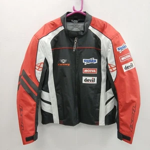Ixon Magic Men's Motorcycle Jacket Size L Black Red Waterproof RMF17-SM - Picture 1 of 7