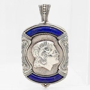 Konstantino Alexander der Große Sterlingsilber und Lapis Anhänger für eine Halskette - Bild 1 von 12