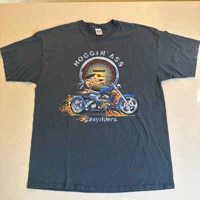 Camiseta Vintage Easyriders Tour Hoggin’ Ass Easyriders 2XL Camiseta Yunque Foto 1 de 4
