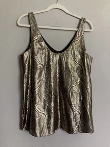 NEW J. Crew Cate Sleeveless Top 10 Silk Gold Paisley - Picture 1 of 8