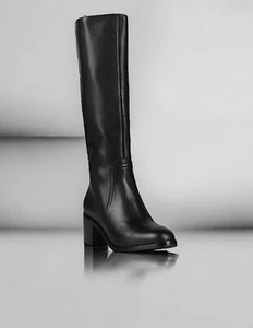 Rag & Bone Black Leather Knee High Heeled Boots Size 9.5 (40) - Picture 1 of 8