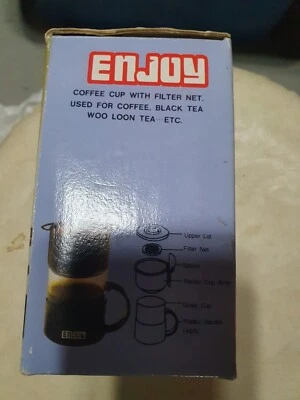 ENJOY Coffee Cup with Filter Net for Perfect Single Cup of Coffee or Tea NOS - Image 1 of 4