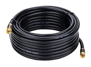 75ft RG6 Black Quad Shield Coaxial Cable for TV Antenna Satellite CATV 75 Ohm - Picture 1 of 1
