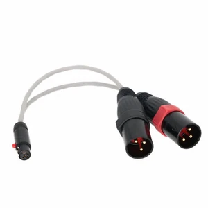 Mini XLR 5pin TA5F to Dual Large XLR Male 3Pin 8” L-2B2AT Microphone Audio Cable - Picture 1 of 3