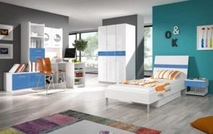 Kinderzimmer Set Tisch Bett Kleiderschrank Kommode 5tlg Komplett Jugendzimmer - Bild 1 von 6